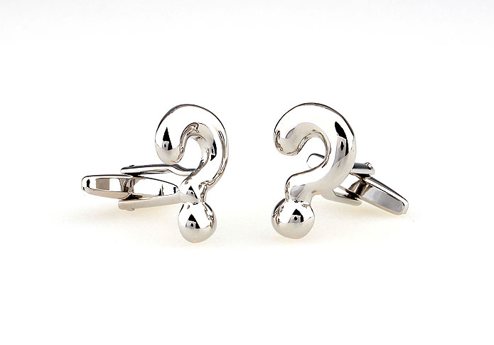 Question mark Cufflinks  Silver Texture Cufflinks Metal Cufflinks Symbol Wholesale & Customized  CL666859
