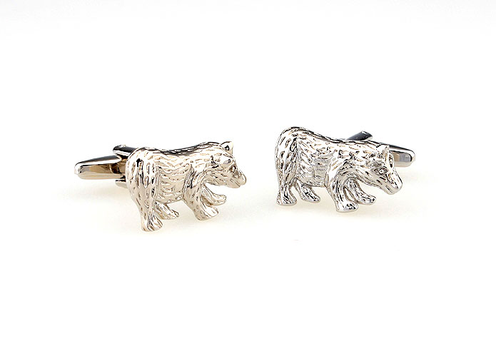 Polar Bear Cufflinks  Silver Texture Cufflinks Metal Cufflinks Animal Wholesale & Customized  CL666868