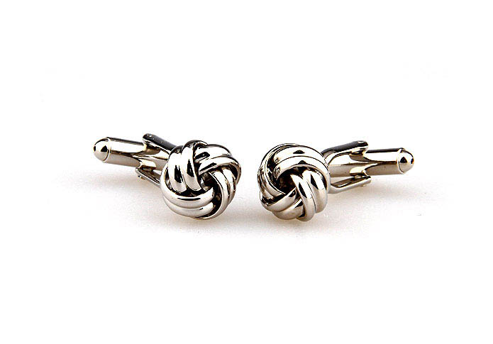  Silver Texture Cufflinks Metal Cufflinks Knot Wholesale & Customized  CL666991