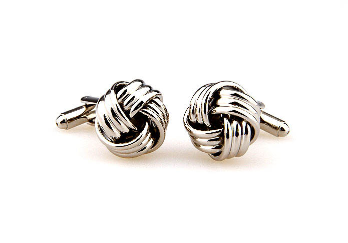  Silver Texture Cufflinks Metal Cufflinks Knot Wholesale & Customized  CL667000