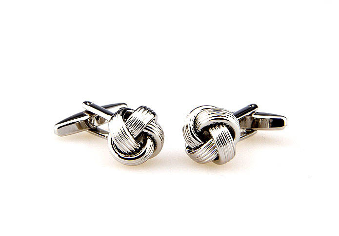  Silver Texture Cufflinks Metal Cufflinks Knot Wholesale & Customized  CL667037