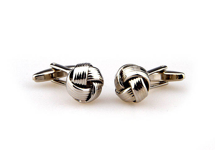  Silver Texture Cufflinks Metal Cufflinks Knot Wholesale & Customized  CL667065