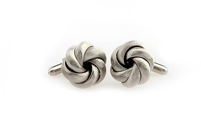  Silver Texture Cufflinks Metal Cufflinks Knot Wholesale & Customized  CL667099