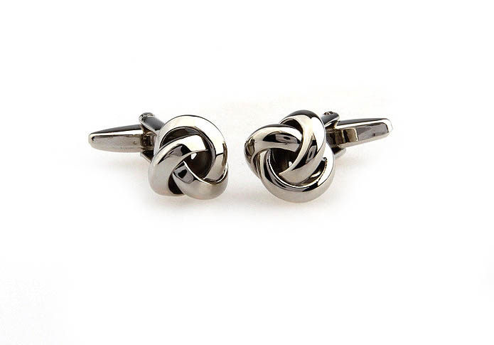  Silver Texture Cufflinks Metal Cufflinks Knot Wholesale & Customized  CL667117
