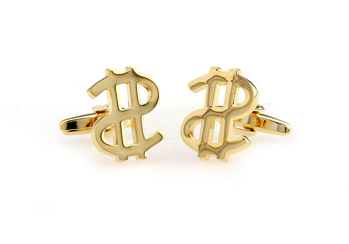 Dollar sign Cufflinks  Gold Luxury Cufflinks Metal Cufflinks Symbol Wholesale & Customized  CL667312