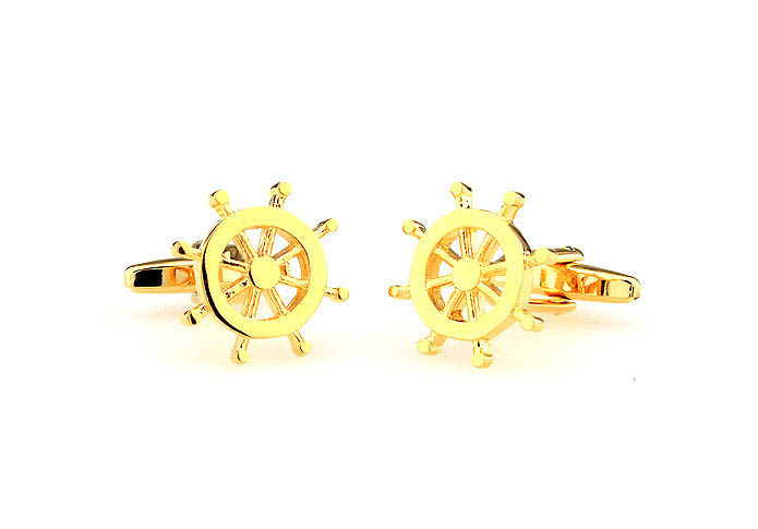 Rudder Cufflinks  Gold Luxury Cufflinks Metal Cufflinks Transportation Wholesale & Customized  CL667389