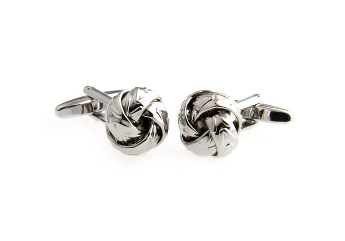  Silver Texture Cufflinks Metal Cufflinks Knot Wholesale & Customized  CL667432