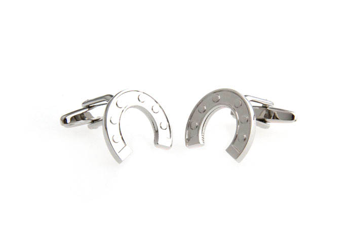 C shaped Cufflinks  Silver Texture Cufflinks Metal Cufflinks Flags Wholesale & Customized  CL667501