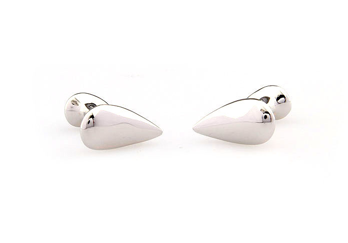 Teardrop shaped Cufflinks  Silver Texture Cufflinks Metal Cufflinks Funny Wholesale & Customized  CL667534
