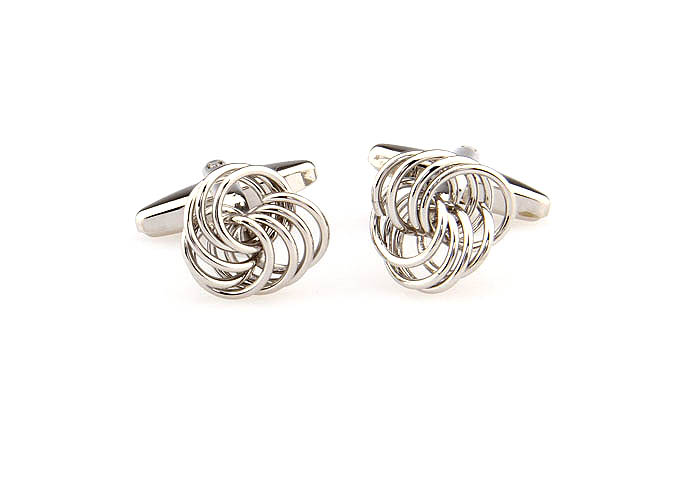  Silver Texture Cufflinks Metal Cufflinks Knot Wholesale & Customized  CL667881
