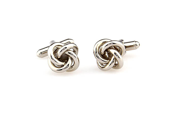  Silver Texture Cufflinks Metal Cufflinks Knot Wholesale & Customized  CL667885