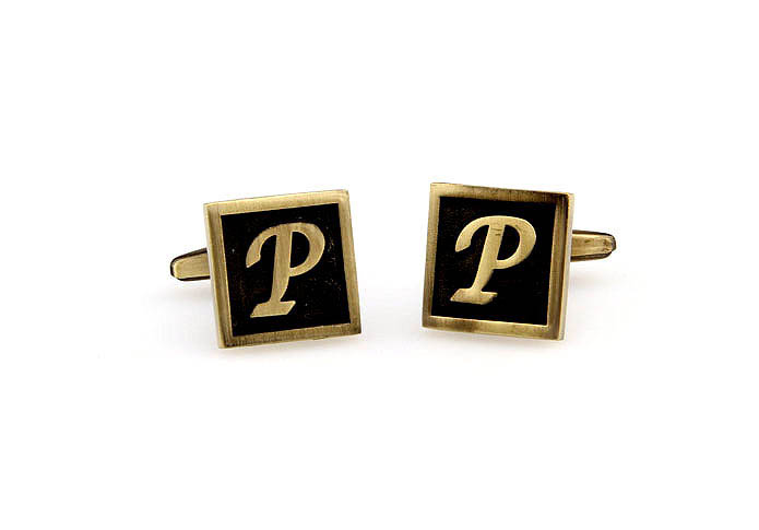 26 Letters P Cufflinks  Bronzed Classic Cufflinks Metal Cufflinks Symbol Wholesale & Customized  CL667917