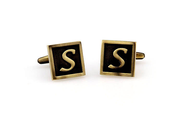 26 Letters S Cufflinks  Bronzed Classic Cufflinks Metal Cufflinks Symbol Wholesale & Customized  CL667920