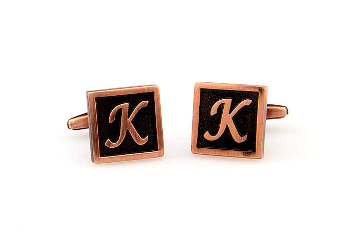 26 Letters K Cufflinks  Bronzed Classic Cufflinks Metal Cufflinks Symbol Wholesale & Customized  CL667938