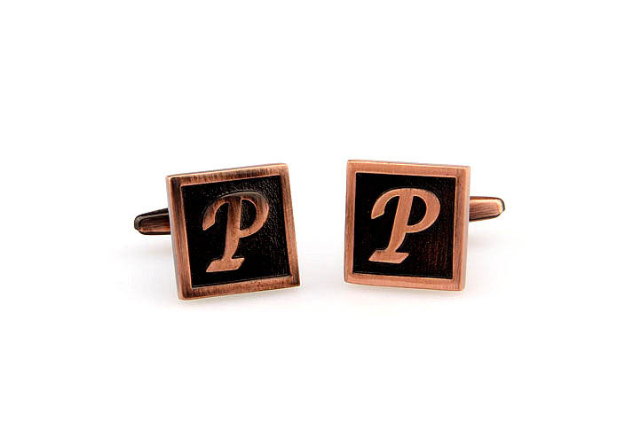 26 Letters P Cufflinks  Bronzed Classic Cufflinks Metal Cufflinks Symbol Wholesale & Customized  CL667943