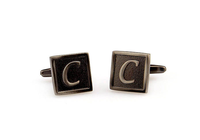 26 Letters C Cufflinks  Gray Steady Cufflinks Metal Cufflinks Symbol Wholesale & Customized  CL667956