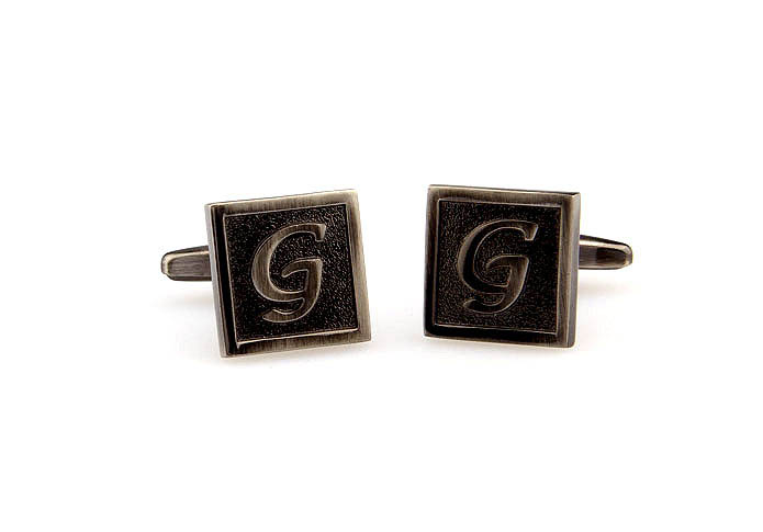 26 Letters G Cufflinks  Gray Steady Cufflinks Metal Cufflinks Symbol Wholesale & Customized  CL667960