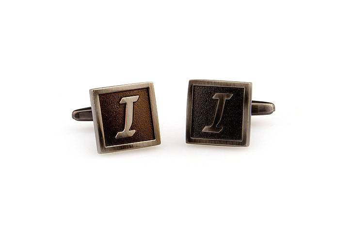 26 Letters I Cufflinks  Gray Steady Cufflinks Metal Cufflinks Symbol Wholesale & Customized  CL667962