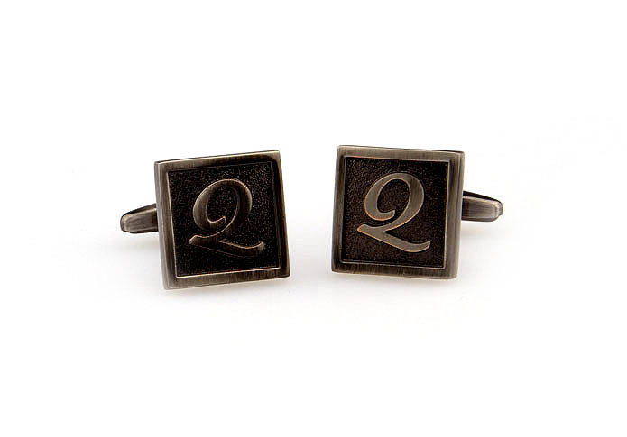 26 Letters Q Cufflinks  Gray Steady Cufflinks Metal Cufflinks Symbol Wholesale & Customized  CL667970