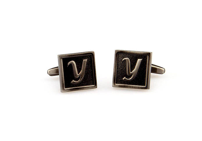 26 Letters Y Cufflinks  Gray Steady Cufflinks Metal Cufflinks Symbol Wholesale & Customized  CL667978