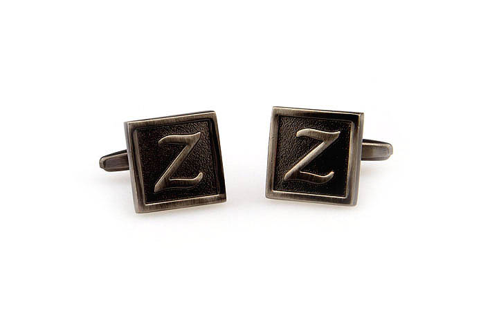 26 Letters Z Cufflinks  Gray Steady Cufflinks Metal Cufflinks Symbol Wholesale & Customized  CL667979
