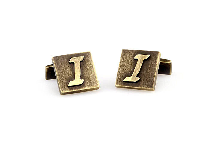 26 Letters I Cufflinks  Bronzed Classic Cufflinks Metal Cufflinks Symbol Wholesale & Customized  CL668007