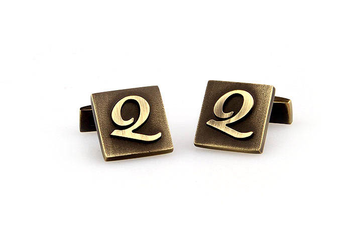 26 Letters Q Cufflinks  Bronzed Classic Cufflinks Metal Cufflinks Symbol Wholesale & Customized  CL668014