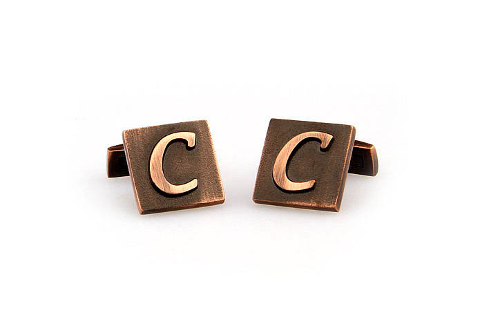 26 Letters C Cufflinks  Bronzed Classic Cufflinks Metal Cufflinks Symbol Wholesale & Customized  CL668018
