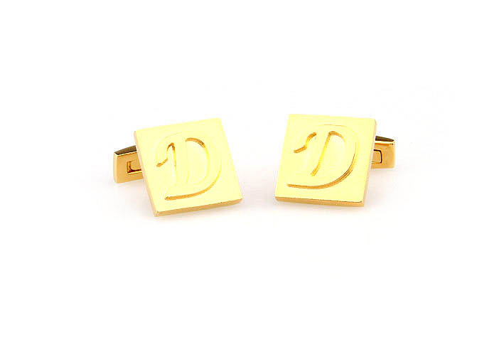 26 Letters D Cufflinks  Gold Luxury Cufflinks Metal Cufflinks Symbol Wholesale & Customized  CL668034