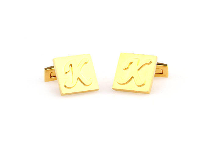 26 Letters K Cufflinks  Gold Luxury Cufflinks Metal Cufflinks Symbol Wholesale & Customized  CL668039
