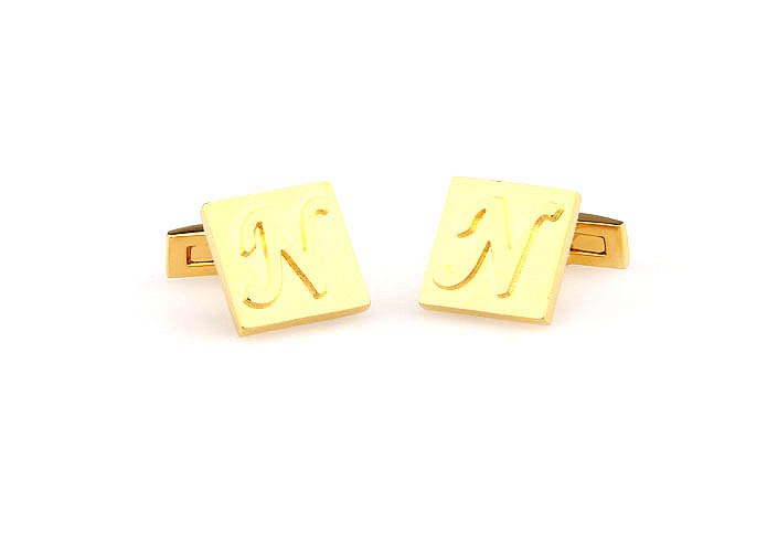 26 Letters N Cufflinks  Gold Luxury Cufflinks Metal Cufflinks Symbol Wholesale & Customized  CL668041