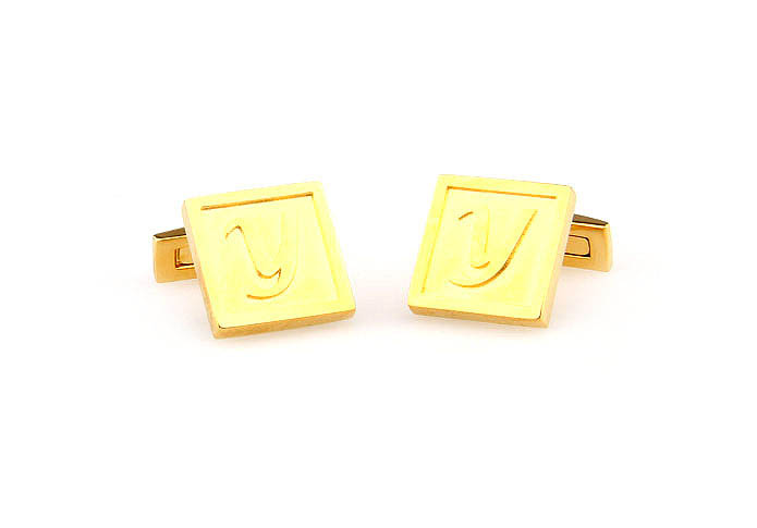 26 Letters Y Cufflinks  Gold Luxury Cufflinks Metal Cufflinks Symbol Wholesale & Customized  CL668051