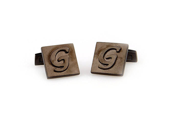 26 Letters G Cufflinks  Gray Steady Cufflinks Metal Cufflinks Symbol Wholesale & Customized  CL668057