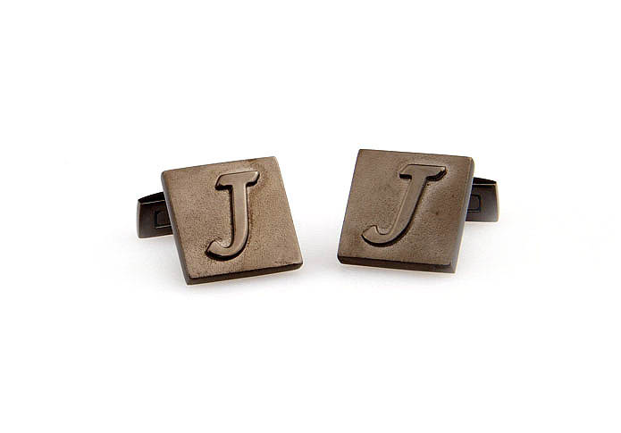 26 Letters J Cufflinks  Gray Steady Cufflinks Metal Cufflinks Symbol Wholesale & Customized  CL668060