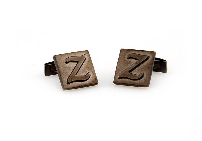 26 Letters Z Cufflinks  Gray Steady Cufflinks Metal Cufflinks Symbol Wholesale & Customized  CL668075