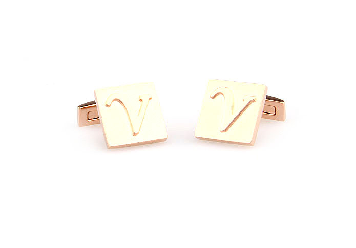 26 Letters V Cufflinks  Bronzed Classic Cufflinks Metal Cufflinks Symbol Wholesale & Customized  CL668094