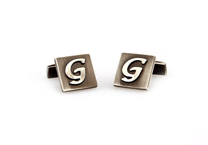 26 Letters G Cufflinks  Gray Steady Cufflinks Metal Cufflinks Symbol Wholesale & Customized  CL668102