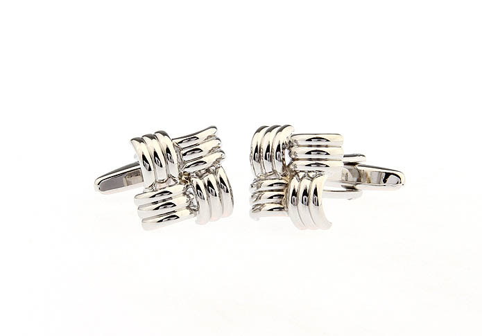  Silver Texture Cufflinks Metal Cufflinks Knot Wholesale & Customized  CL668169