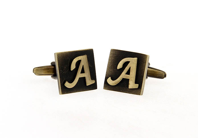 26 Letters A Cufflinks  Bronzed Classic Cufflinks Metal Cufflinks Symbol Wholesale & Customized  CL668189