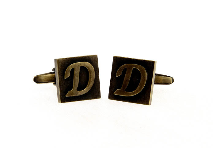 26 Letters D Cufflinks  Bronzed Classic Cufflinks Metal Cufflinks Symbol Wholesale & Customized  CL668192