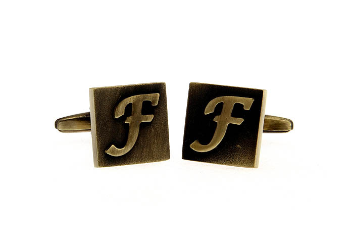 26 Letters F Cufflinks  Bronzed Classic Cufflinks Metal Cufflinks Symbol Wholesale & Customized  CL668194