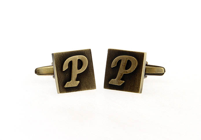 26 Letters P Cufflinks  Bronzed Classic Cufflinks Metal Cufflinks Symbol Wholesale & Customized  CL668204