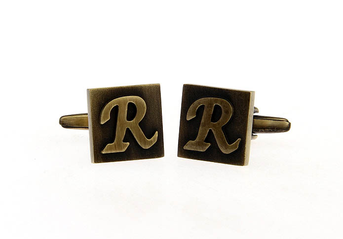 26 Letters R Cufflinks  Bronzed Classic Cufflinks Metal Cufflinks Symbol Wholesale & Customized  CL668206