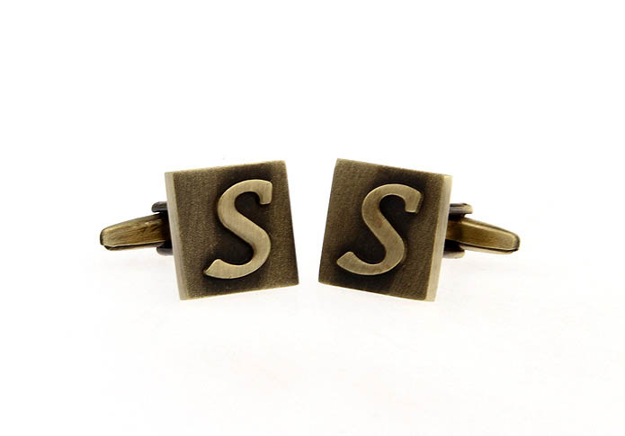 26 Letters S Cufflinks  Bronzed Classic Cufflinks Metal Cufflinks Symbol Wholesale & Customized  CL668207