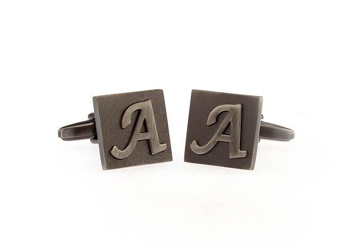 26 Letters A Cufflinks  Gray Steady Cufflinks Metal Cufflinks Symbol Wholesale & Customized  CL668217