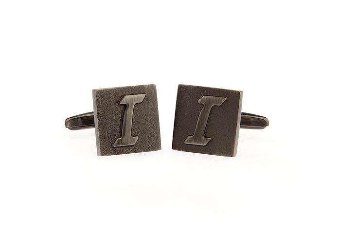 26 Letters I Cufflinks  Gray Steady Cufflinks Metal Cufflinks Symbol Wholesale & Customized  CL668225
