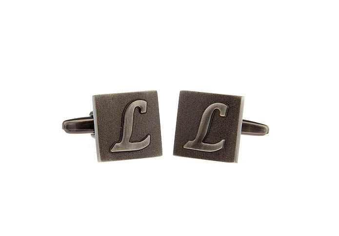 26 Letters L Cufflinks  Gray Steady Cufflinks Metal Cufflinks Symbol Wholesale & Customized  CL668228