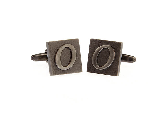 26 Letters O Cufflinks  Gray Steady Cufflinks Metal Cufflinks Symbol Wholesale & Customized  CL668231