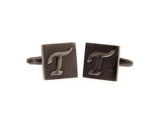 26 Letters T Cufflinks  Gray Steady Cufflinks Metal Cufflinks Symbol Wholesale & Customized  CL668236