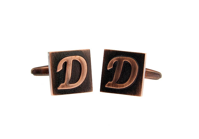 26 Letters D Cufflinks  Bronzed Classic Cufflinks Metal Cufflinks Symbol Wholesale & Customized  CL668246